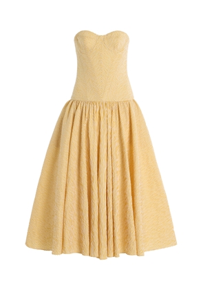 Alexis Summers Striped Corseted Midi Dress - Moda Operandi