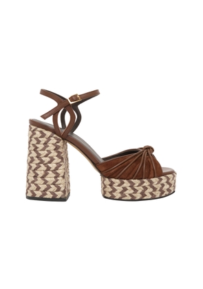 Johanna Ortiz Seville Rhythms Leather and Palm Platform Sandals - Moda Operandi