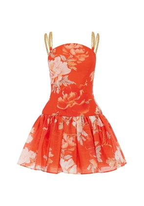 Leo Lin Lorena Ruffled Linen-Blend Mini Dress - Moda Operandi
