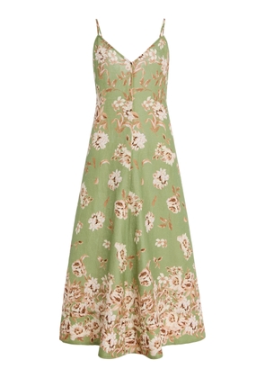Cara Cara Mae Floral Linen Midi Dress - Moda Operandi