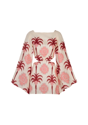 Johanna Ortiz Wave After Wave Cutout Linen Mini Dress - Moda Operandi
