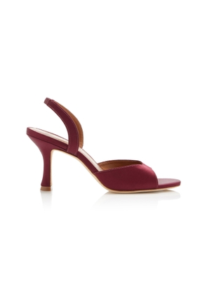 STAUD Brigitte Satin Slingback Sandals - Moda Operandi