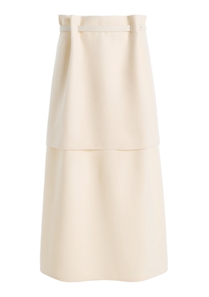BEVZA Belted Double Cotton-Blend Midi Skirt - Moda Operandi