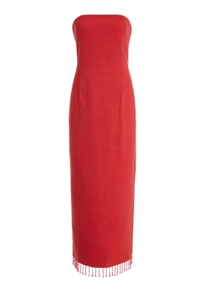Third Form Flame Strapless Linen-Blend Midi Dress - Moda Operandi