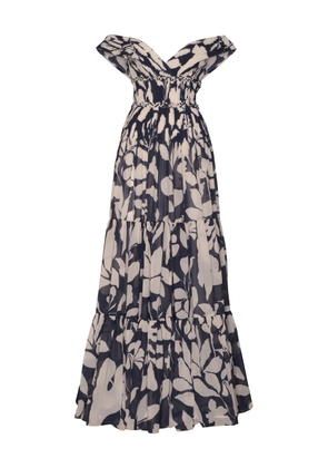Andres Otalora Tua Vida Gathered Chiffon Off-The-Shoulder Maxi Dress - Moda Operandi