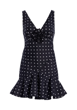 Rodarte Flower-Detailed Polka-Dot Silk-Twill Mini Dress - Moda Operandi