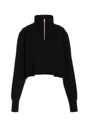 Les Tien Hayley Cropped Half Zip Cotton Sweatshirt - Moda Operandi