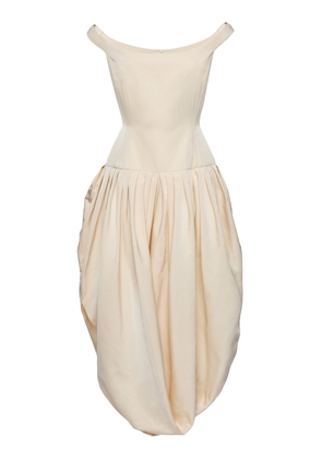 Magda Butrym Draped Cotton-Blend Midi Dress - Moda Operandi