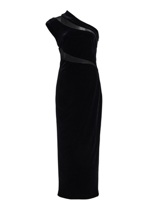 Carla Zampatti One-Shoulder Velvet Midi Dress - Moda Operandi