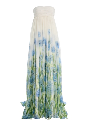 Oscar de la Renta Allium-Printed Silk-Chiffon Gown - Moda Operandi
