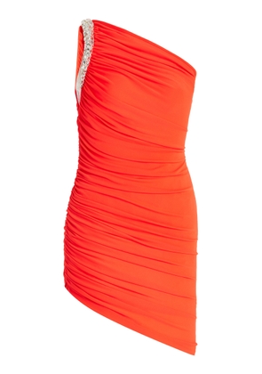 David Koma Crystal-Claw Draped Crepe-Jersey Mini Dress - Moda Operandi