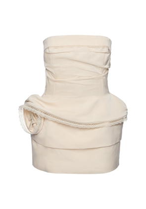 Magda Butrym Rosette-Embellished Cotton-Blend Mini Dress - Moda Operandi