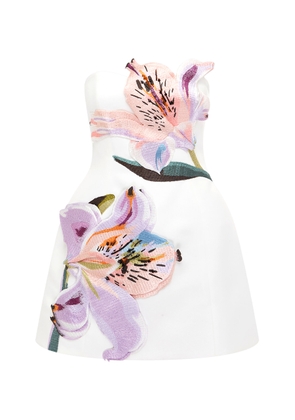 Leo Lin Rosario Floral-Appliquéd Crepe Mini Dress - Moda Operandi