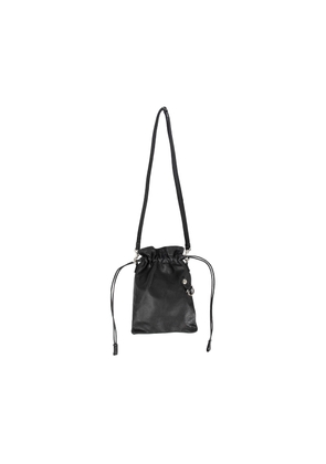 Drawstring Leather Shoulder Bag