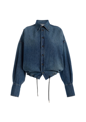 Brandon Maxwell The Leland Eyelet Denim Shirt - Moda Operandi