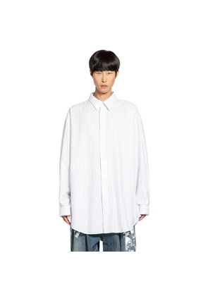 Cotton Poplin Pinstriped Oversized Shirt