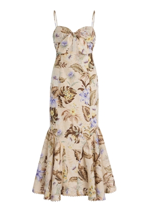 Zimmermann Coco Tie-Front Linen Midi Dress - Moda Operandi