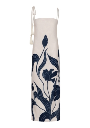 Andres Otalora Pasos De Jardin Linen Midi Dress - Moda Operandi