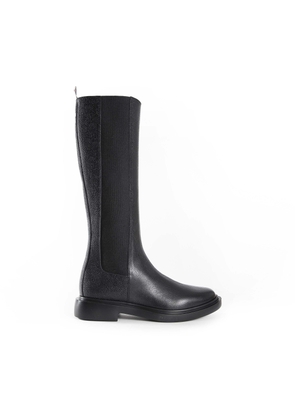 Pebble Grain 4-Bar Knee High Chelsea Boots