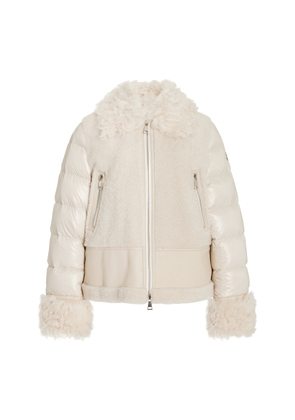 Moncler Gaillands Shearling-Trimmed Leather Down Jacket - Moda Operandi