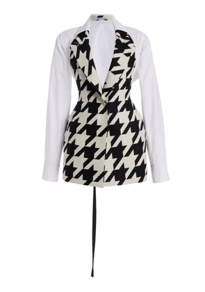 LaQuan Smith Houndstooth Tailored Wool-Blend Mini Dress - Moda Operandi
