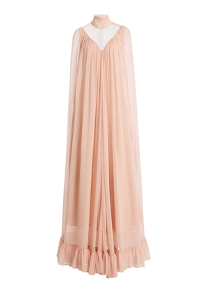 Rodarte Ruffled Silk-Chiffon Cape Gown - Moda Operandi
