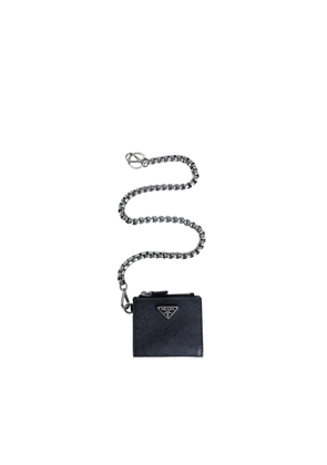 Small Saffiano wallet with chain