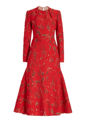Emilia Wickstead Seneca Pintucked Brocade Midi Dress - Moda Operandi