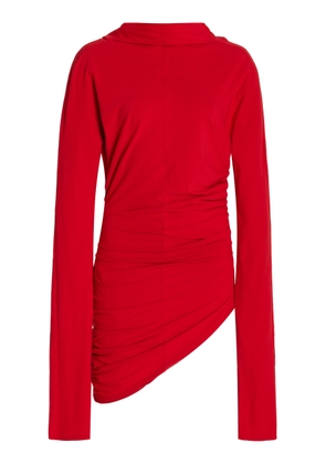 COLLEEN ALLEN Asymmetric Gathered Cotton-Poplin Top - Moda Operandi