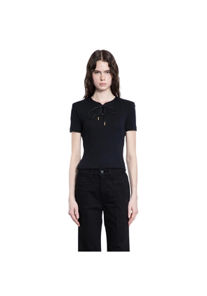 Rib Jersey Lace-Up Top