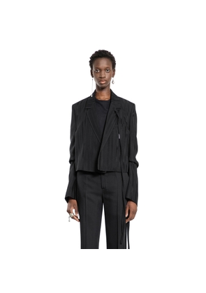 Inge Cropped Blazer in Striped Viscose