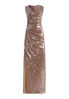 LAPOINTE Ruched Sequined Tulle Gown - Moda Operandi