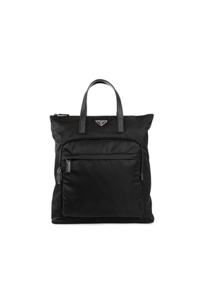 Re-Nylon and Saffiano Leather Tote Bag