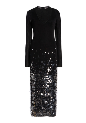 Carolina Herrera Paillette-Embellished Knit Midi Dress - Moda Operandi