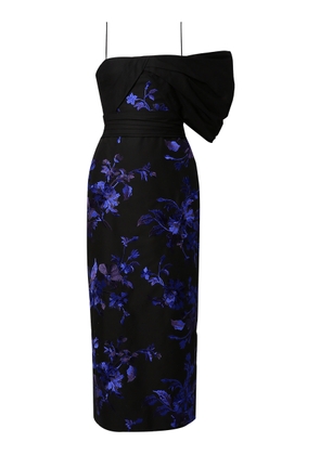 Erdem Asymmetric Embroidered Cotton-Silk Midi Dress - Moda Operandi