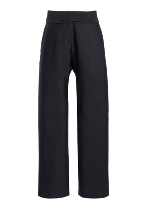 Brandon Maxwell The Phoenix Low-Rise Wool-Silk Mikado Barrel-Leg Pants - Moda Operandi