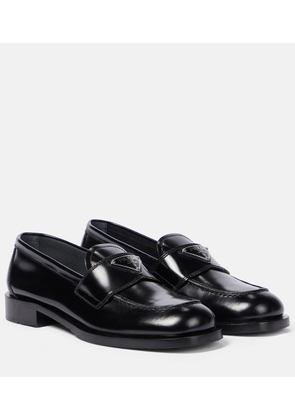 Prada Logo leather loafers