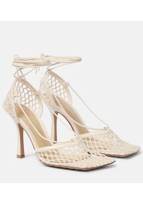 Bottega Veneta Stretch leather-trimmed mesh pumps