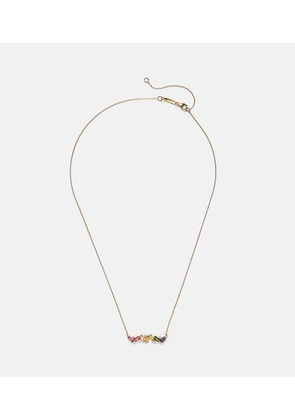 Suzanne Kalan Frenesia Rainbow Bar 14kt gold necklace