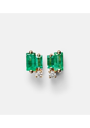 Suzanne Kalan Fireworks 18kt gold earrings with emeralds and diamonds