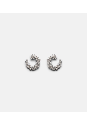 Suzanne Kalan Chloe 18kt white gold hoop earrings with diamonds