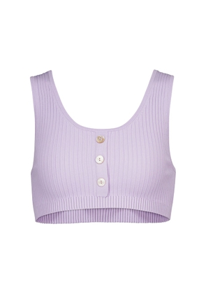 Live The Process Henley ribbed-knit bralette