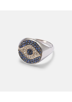 Ileana Makri Dawn Chevalier 18kt gold ring with diamonds and sapphires