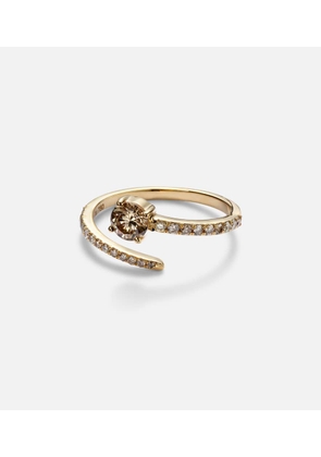 Ileana Makri Grass Seed 18kt yellow gold ring with diamonds