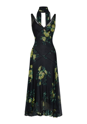 De La Vali Mistica Silk-Chiffon Midi Dress - Moda Operandi