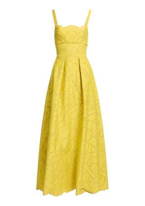 Elie Saab Embroidered Cotton Midi Dress - Moda Operandi