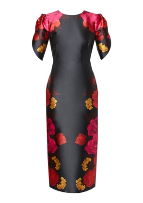 Erdem Floral-Printed Satin Midi Dress - Moda Operandi