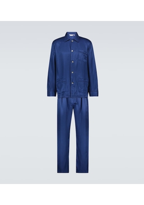 Derek Rose Woburn striped silk pajama set