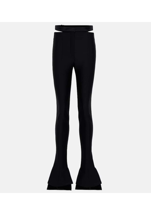 Mugler Cutout scuba mid-rise flared pants