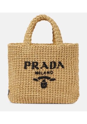 Prada Logo raffia shopper